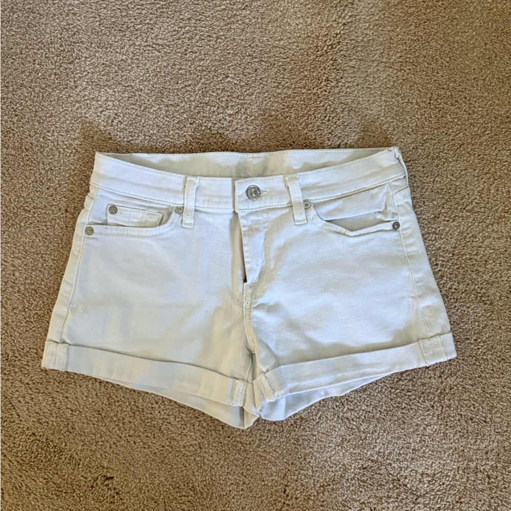 7 for All Mankind Women's White Denim Shorts